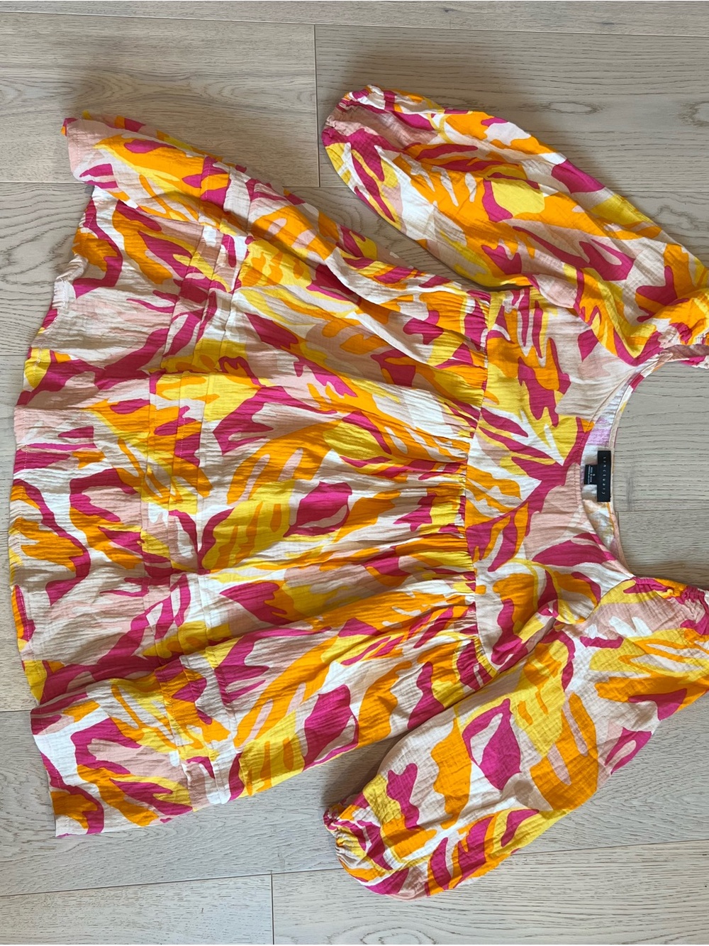Bright Pink & Yellow Print dress